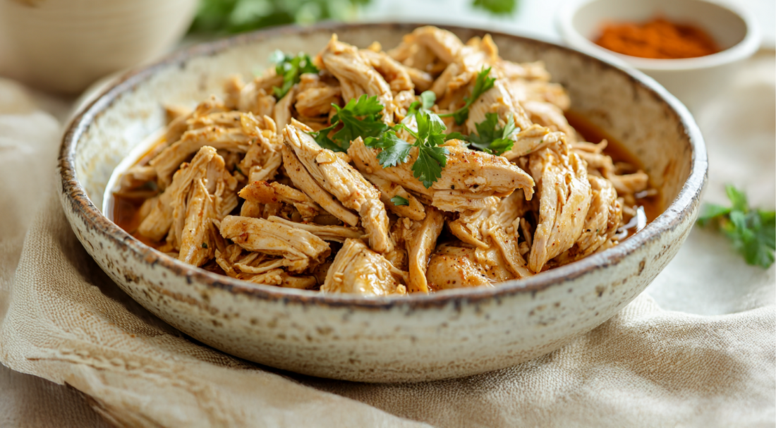 Slow Cooker Shredded Moroccan Chicken