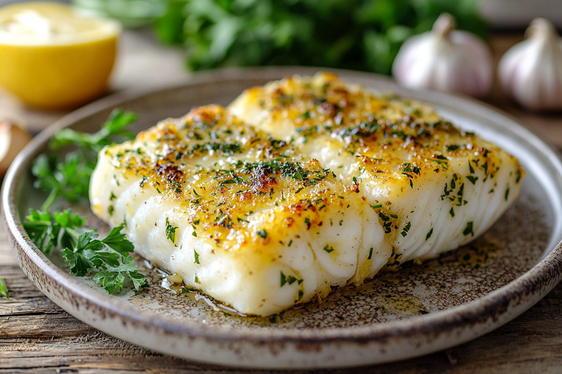 Herby Garlic Butter Halibut
