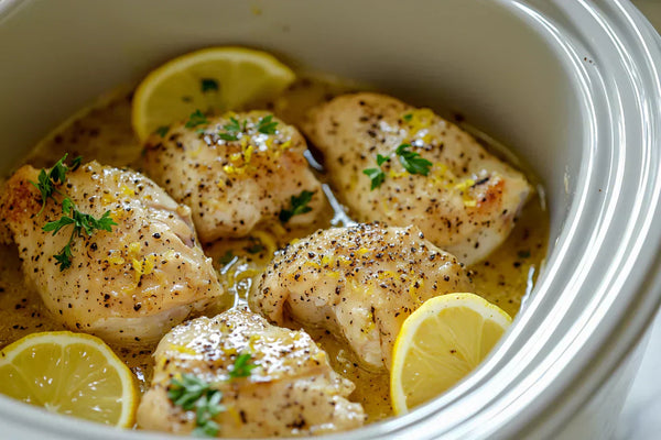 Crockpot Lemom Pepper Truffle Chicken