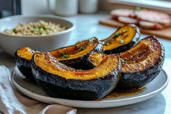 Baked Acorn Squash with Cocoa Butter