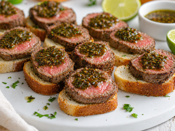 Chimichurri Steak Crostini