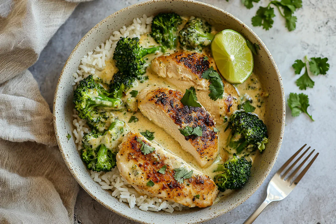 Creamy Jalapeño Lime Chicken and Broccoli