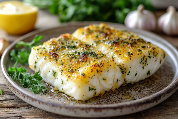Herby Garlic Butter Halibut