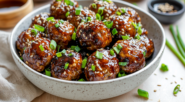 Miso Pineapple Glazed Meatballs