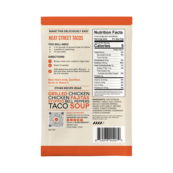 Heat Street Spicy Habanero Taco Seasoning Mix